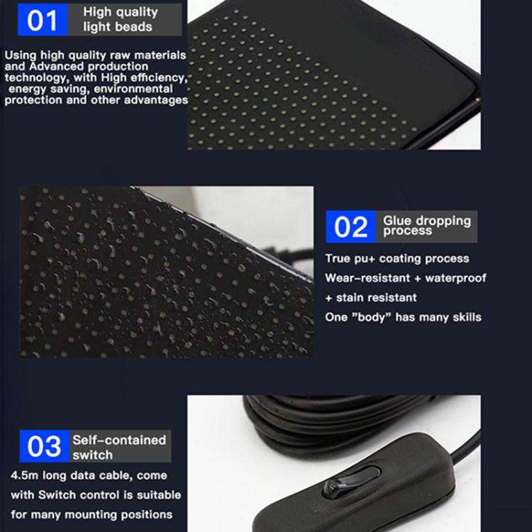 Double Row Ultra-Thin Waterproof LED Flexible Advertising Matrix Display Screen, Type:USB 32x160 ...