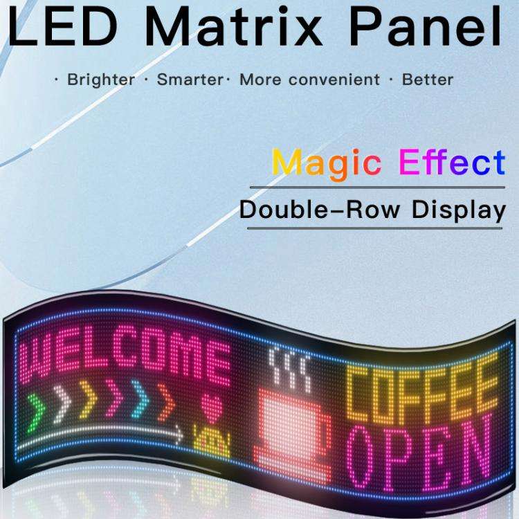 Double Row Ultra-Thin Waterproof LED Flexible Advertising Matrix Display Screen, Type:USB 32x192 ...