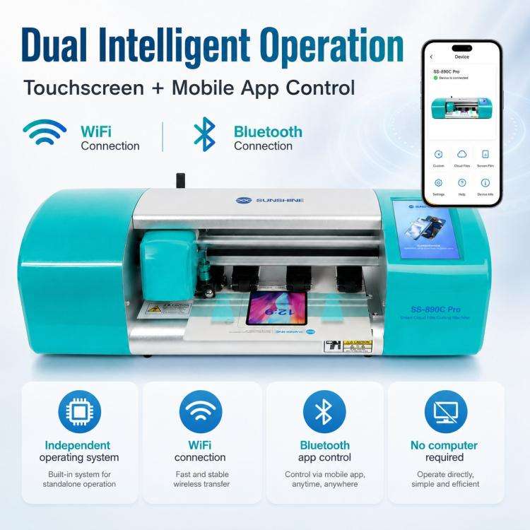 SUNSHINE SS-890C Pro 12.9-inch Flexible Hydrogel Film Dual Intelligent Auto Cutting Machine, Plug...