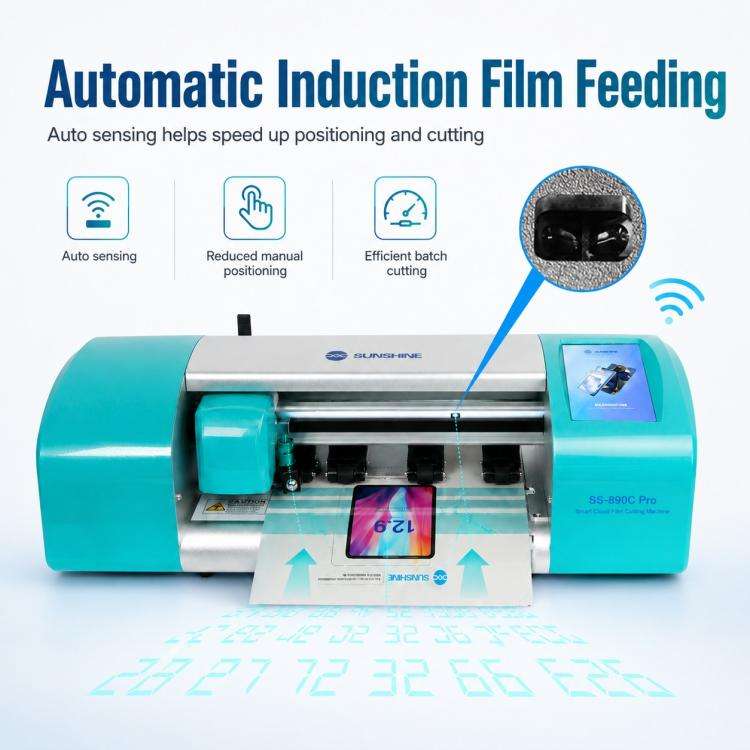 SUNSHINE SS-890C Pro 12.9-inch Flexible Hydrogel Film Dual Intelligent Auto Cutting Machine, Plug...
