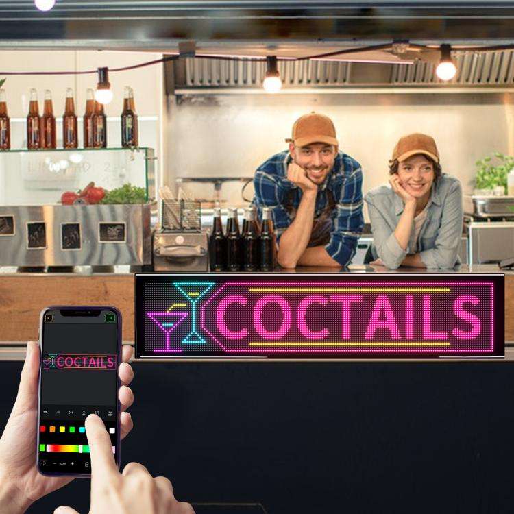 32x160 Pixels Double Row Ultra-Thin Waterproof LED Flexible Advertising Matrix Display Screen(US ...