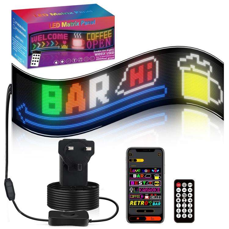32x192 Pixels Double Row Ultra-Thin Waterproof LED Flexible Advertising Matrix Display Screen(UK ...