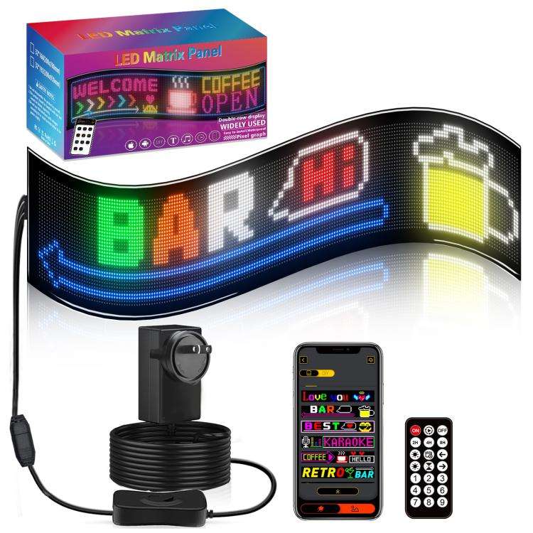 32x192 Pixels Double Row Ultra-Thin Waterproof LED Flexible Advertising Matrix Display Screen(US ...