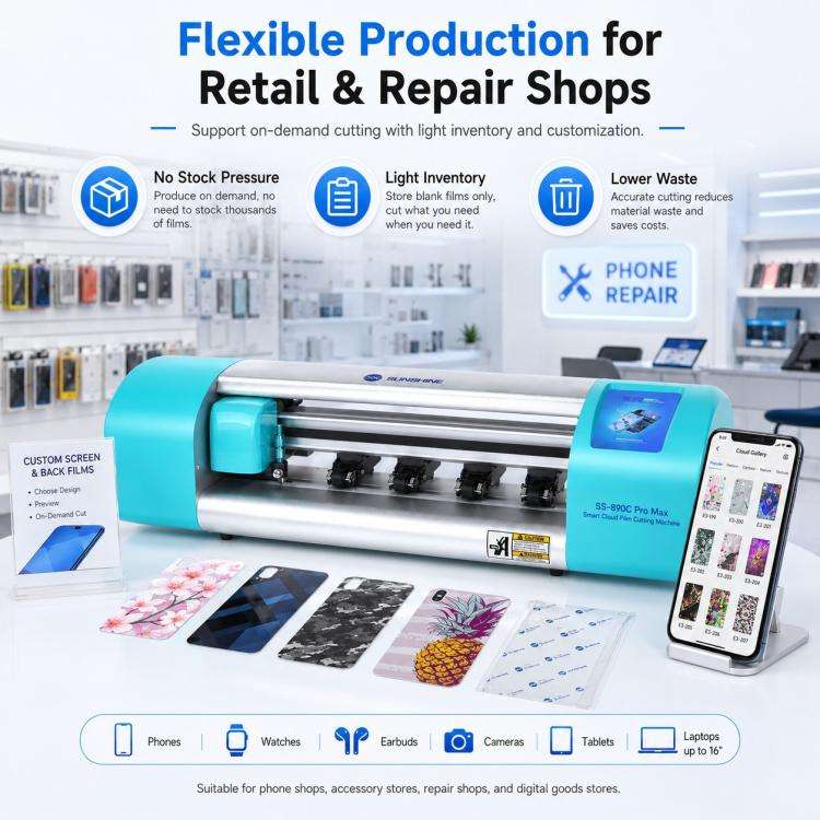 SUNSHINE SS-890C Pro Max 16-inch Flexible Hydrogel Film Dual Intelligent Auto Cutting Machine, Pl...