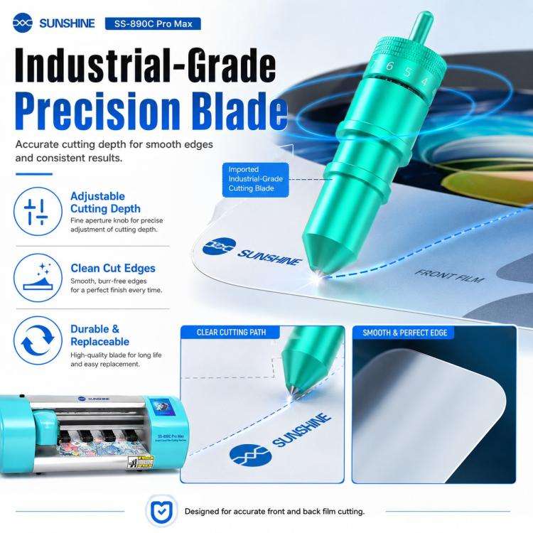 SUNSHINE SS-890C Pro Max 16-inch Flexible Hydrogel Film Dual Intelligent Auto Cutting Machine, Pl...