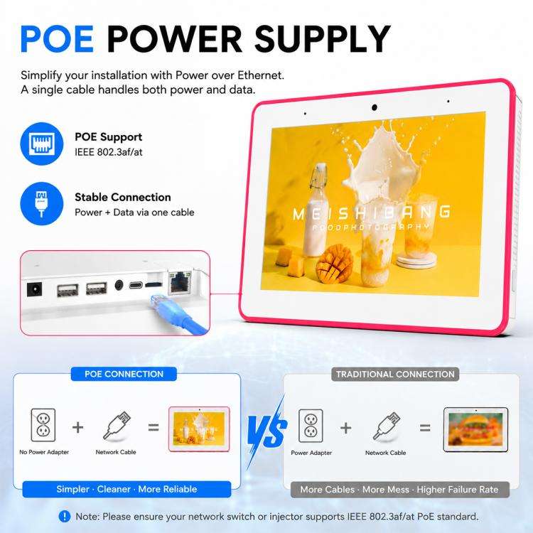 WA8058T 8 inch HD Touch Screen Digital Signage with Light, 2GB+16GB, Android 11 RK3568 Quad Core,...