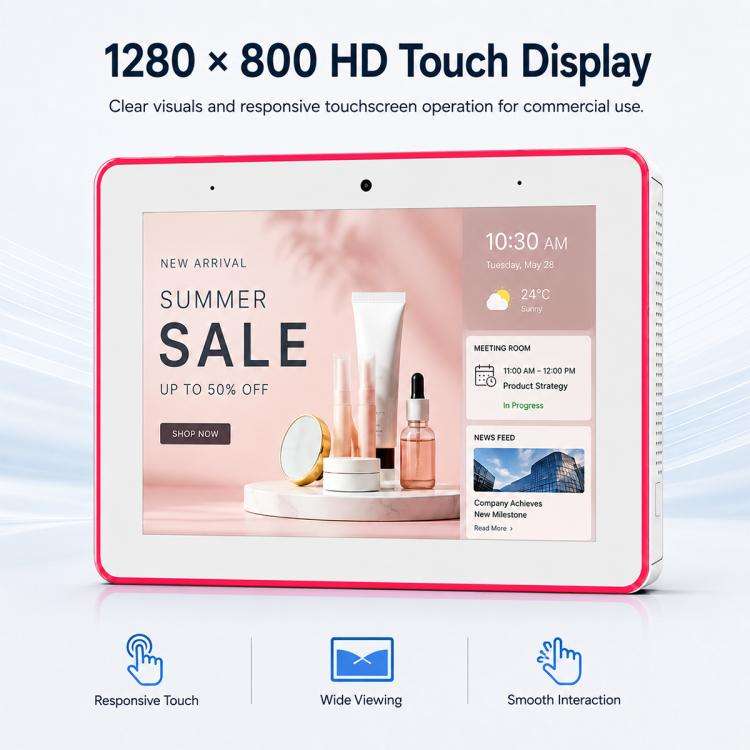 WA8058T 8 inch HD Touch Screen Digital Signage with Light, 2GB+16GB, Android 11 RK3568 Quad Core,...