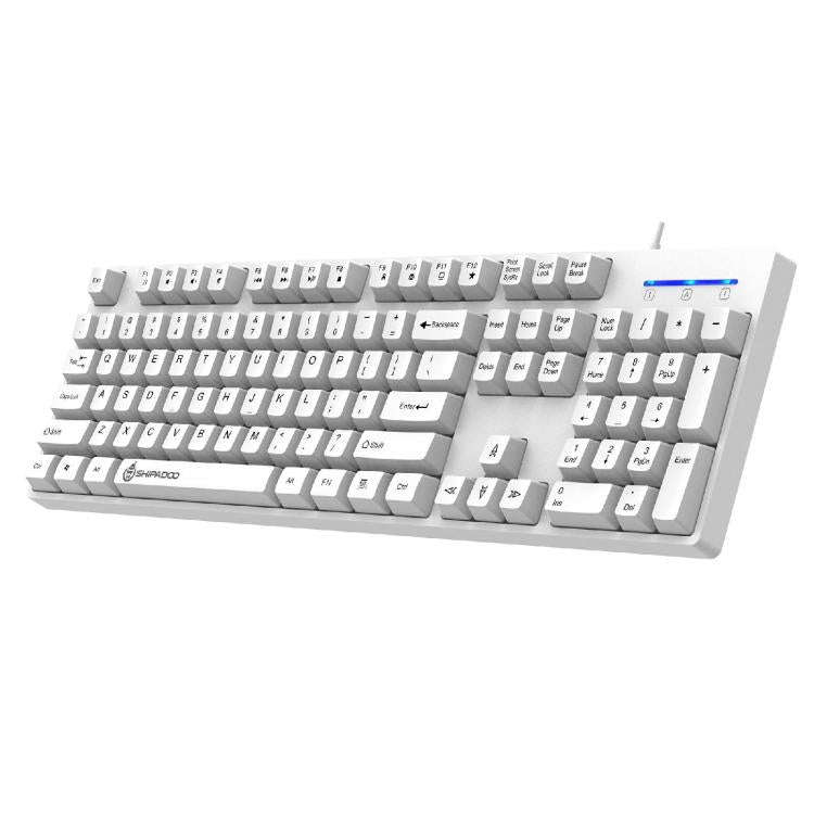 SHIPADOO K600 Wide System Compatibility Ergonomic Wired Keyboard(White)