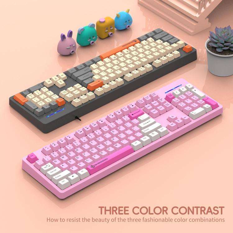SHIPADOO K600 Wide System Compatibility Ergonomic Wired Keyboard(Black)