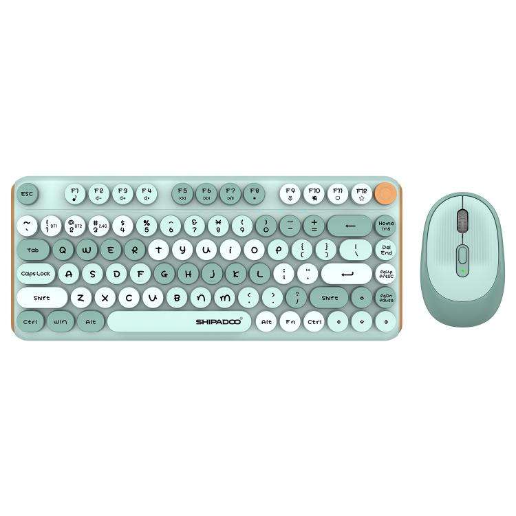 SHIPADOO W688 2.4G + BT 1600 DPI Wireless Keyboard Mouse Set(Green)