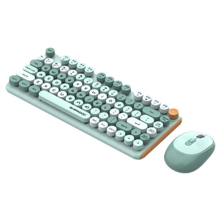 SHIPADOO W688 2.4G + BT 1600 DPI Wireless Keyboard Mouse Set(Green)