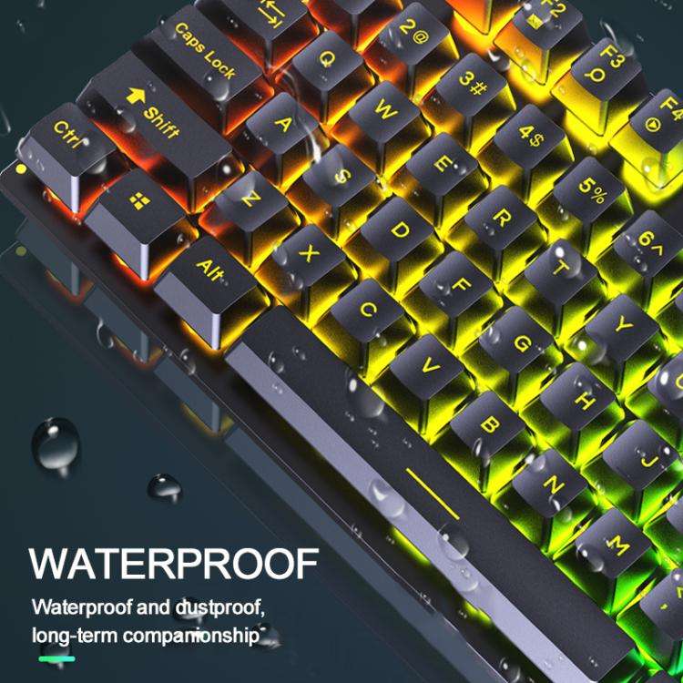 SHIPADOO K500 Floating Square Keycap Colorful Backlight USB Wired Keyboard(White)