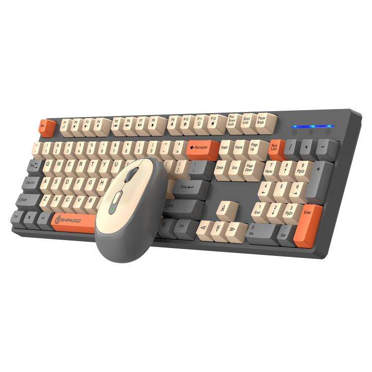 SHIPADOO W1060 2.4G 1600 DPI Wireless Keyboard Mouse Set(Gray)