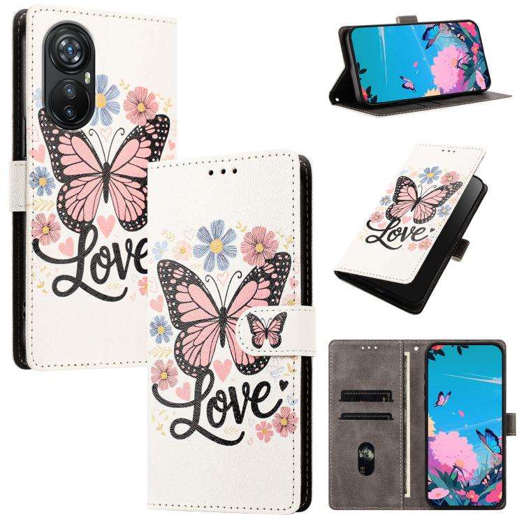For Blackview A200 Pro CH002 Colored Drawing Buckle Clasp Vegan Leather Phone Case(Pink Butterflies)