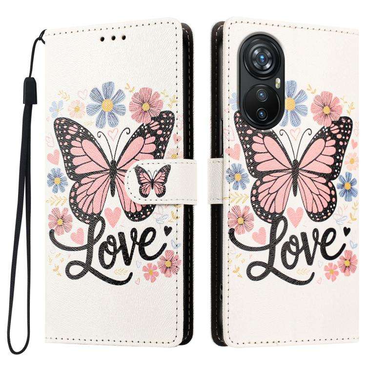 For Blackview A200 Pro CH002 Colored Drawing Buckle Clasp Vegan Leather Phone Case(Pink Butterflies)