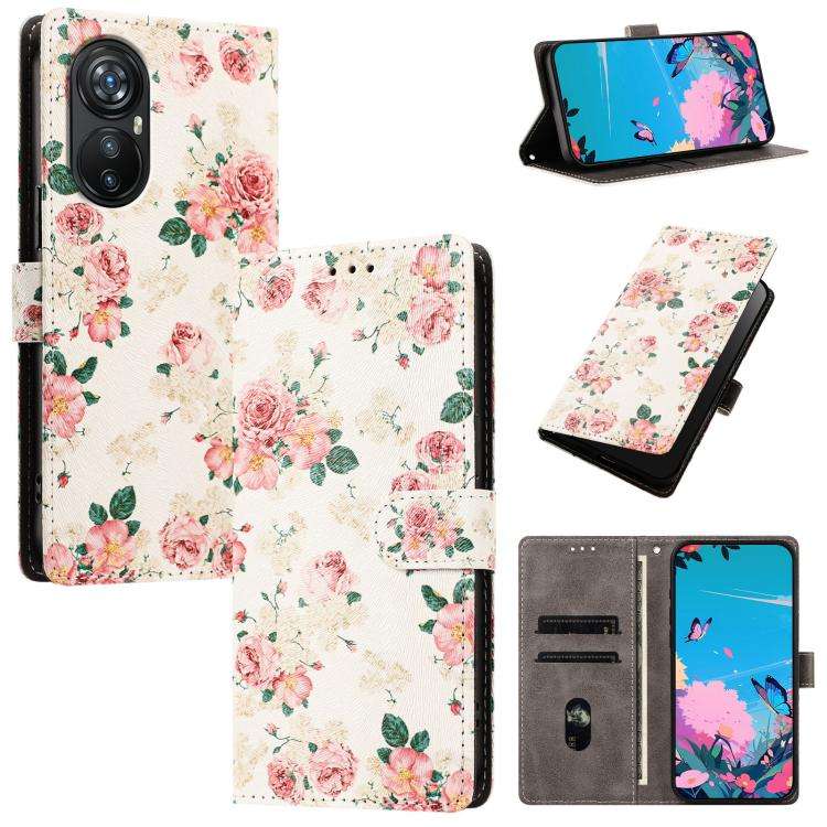 For Blackview A200 Pro CH002 Colored Drawing Buckle Clasp Vegan Leather Phone Case(Roses)