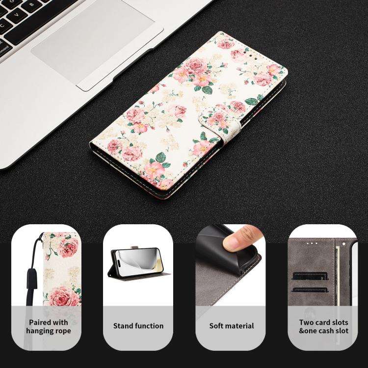 For Blackview A200 Pro CH002 Colored Drawing Buckle Clasp Vegan Leather Phone Case(Roses)
