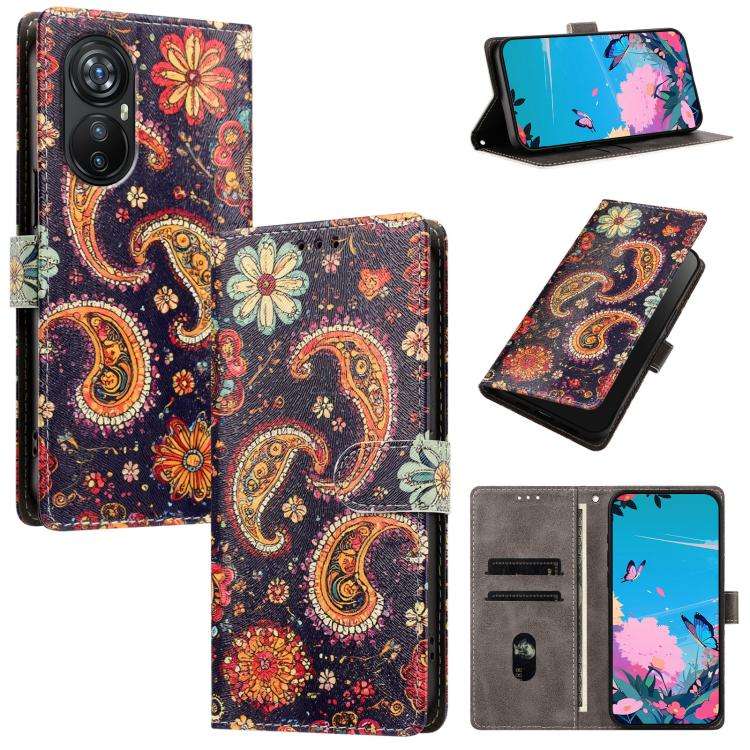 For Blackview A200 Pro CH002 Colored Drawing Buckle Clasp Vegan Leather Phone Case(Paisley Pattern)