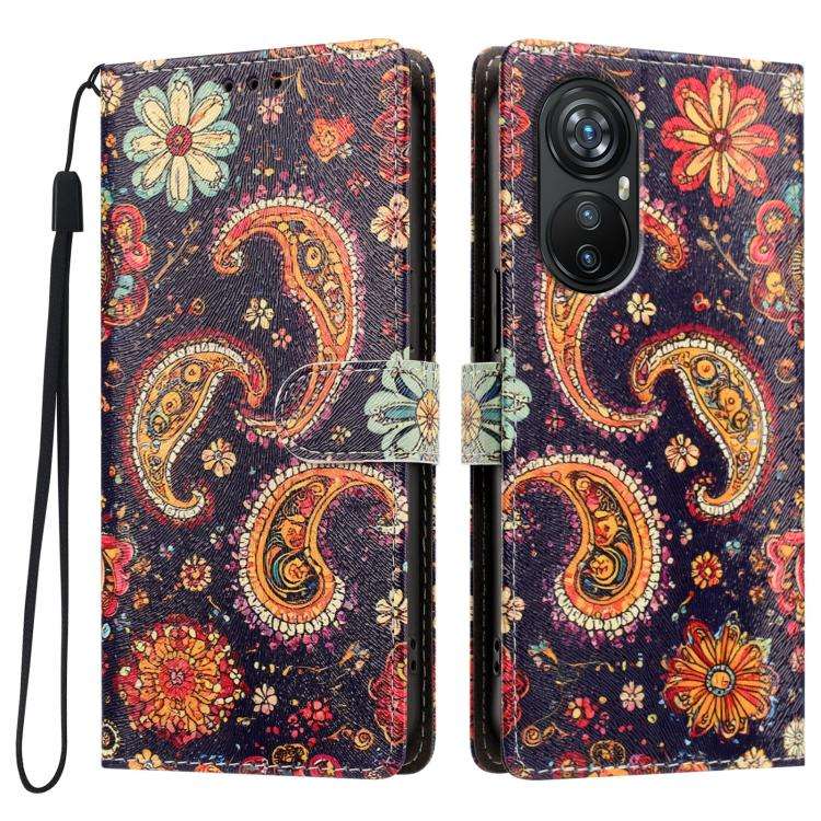 For Blackview A200 Pro CH002 Colored Drawing Buckle Clasp Vegan Leather Phone Case(Paisley Pattern)