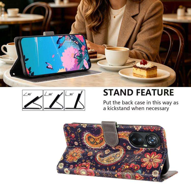 For Blackview A200 Pro CH002 Colored Drawing Buckle Clasp Vegan Leather Phone Case(Paisley Pattern)