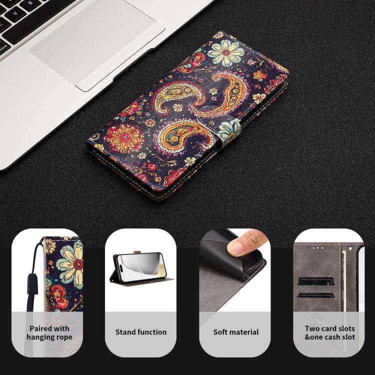 For Blackview A200 Pro CH002 Colored Drawing Buckle Clasp Vegan Leather Phone Case(Paisley Pattern)