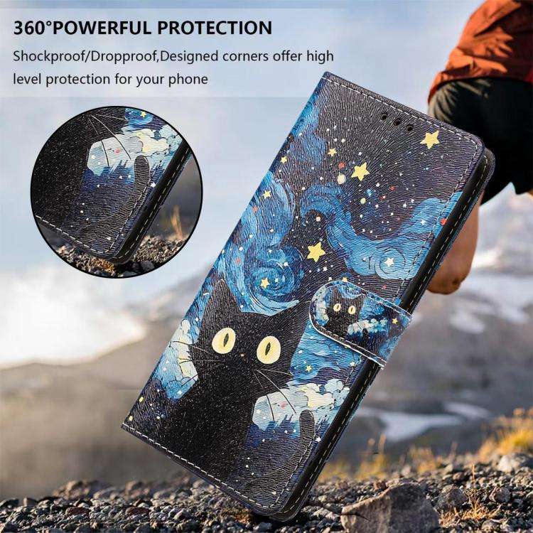 For Blackview A200 Pro CH002 Colored Drawing Buckle Clasp Vegan Leather Phone Case(Star Cat)