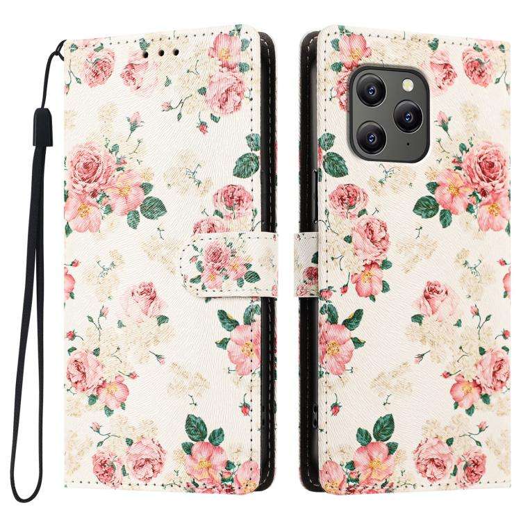 For Blackview BV5300 / BV5300 Pro CH002 Colored Drawing Buckle Clasp Vegan Leather Phone Case(Roses)