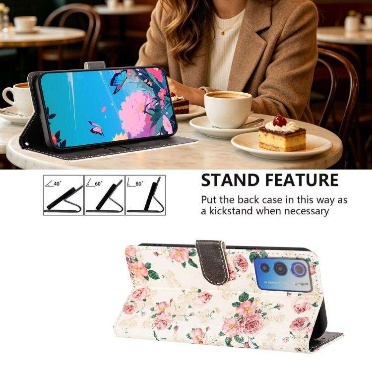 For DOOGEE N60 Pro CH002 Colored Drawing Buckle Clasp Vegan Leather Phone Case(Roses)