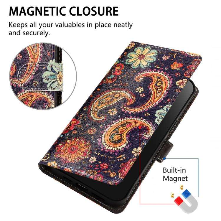 For DOOGEE N60 Pro CH002 Colored Drawing Buckle Clasp Vegan Leather Phone Case(Paisley Pattern)