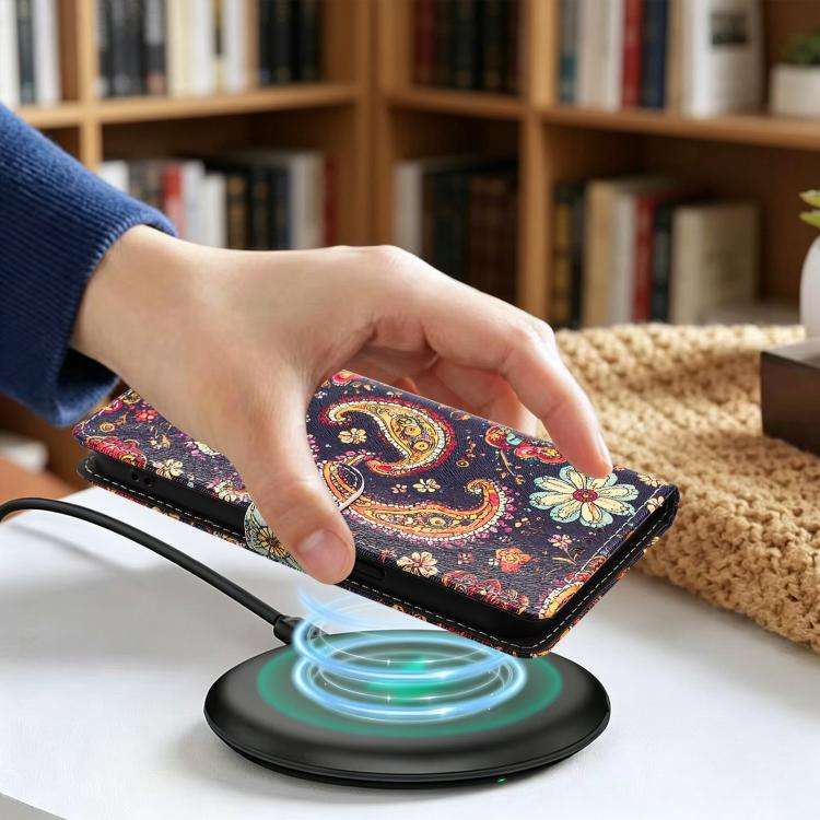 For DOOGEE N60 Pro CH002 Colored Drawing Buckle Clasp Vegan Leather Phone Case(Paisley Pattern)