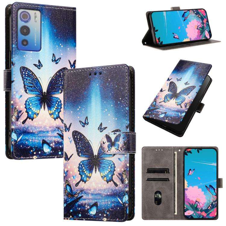 For DOOGEE N60 Pro CH002 Colored Drawing Buckle Clasp Vegan Leather Phone Case(Fluorescent Butter...