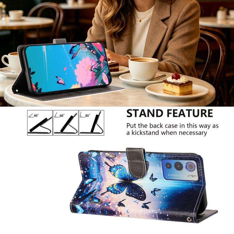 For DOOGEE N60 Pro CH002 Colored Drawing Buckle Clasp Vegan Leather Phone Case(Fluorescent Butter...