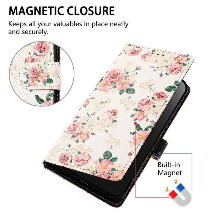 For DOOGEE Note 59 / 59 Pro CH002 Colored Drawing Buckle Clasp Vegan Leather Phone Case(Roses)