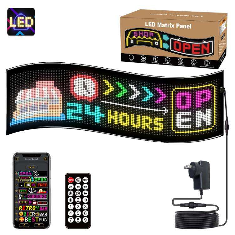 32x128 Pixels Dual Row Ultra-Thin LED Flexible Advertising Matrix Display Screen, Size: 98 x 28cm...