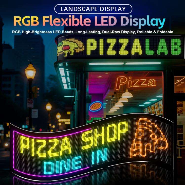 32x128 Pixels Dual Row Ultra-Thin LED Flexible Advertising Matrix Display Screen, Size: 98 x 28cm...