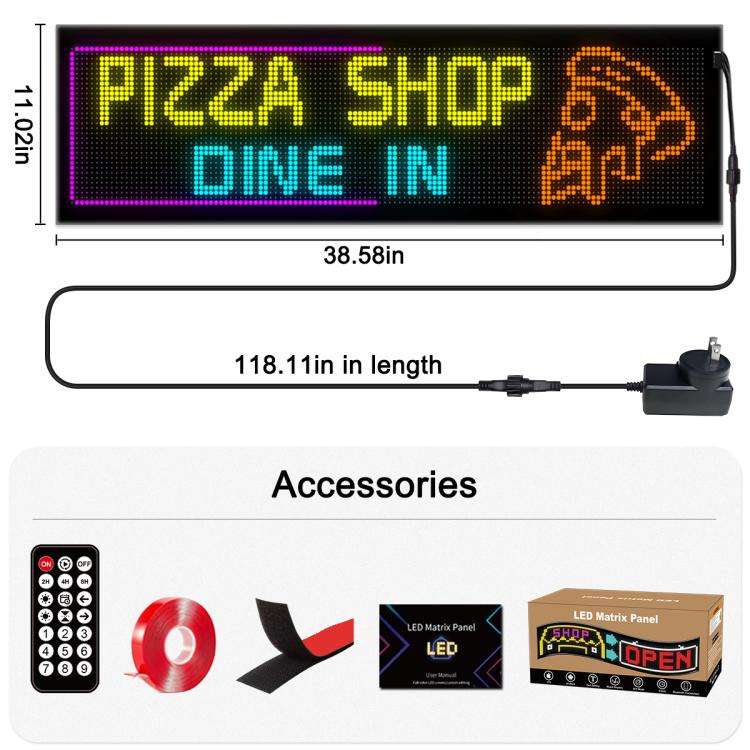 32x128 Pixels Dual Row Ultra-Thin LED Flexible Advertising Matrix Display Screen, Size: 98 x 28cm...