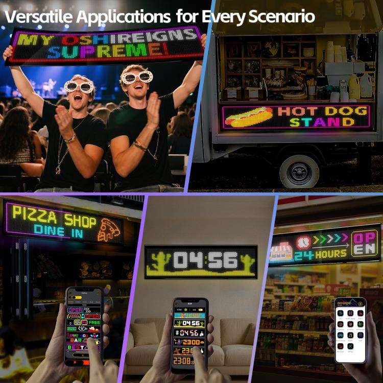 32x128 Pixels Dual Row Ultra-Thin LED Flexible Advertising Matrix Display Screen, Size: 98 x 28cm...