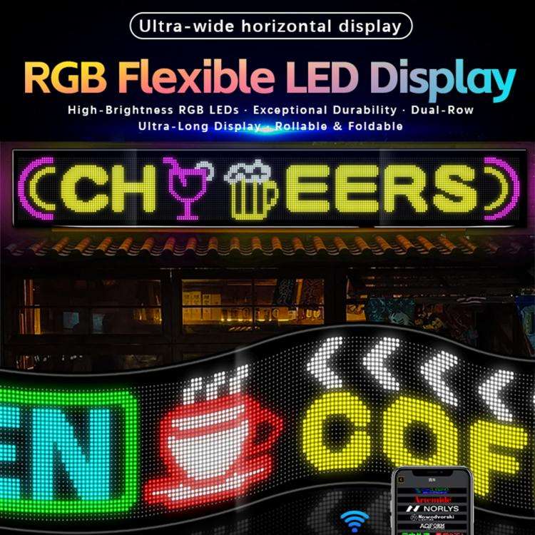 32x256 Pixels Dual Row Ultra-Thin LED Flexible Advertising Matrix Display Screen, Size: 192 x 28c...