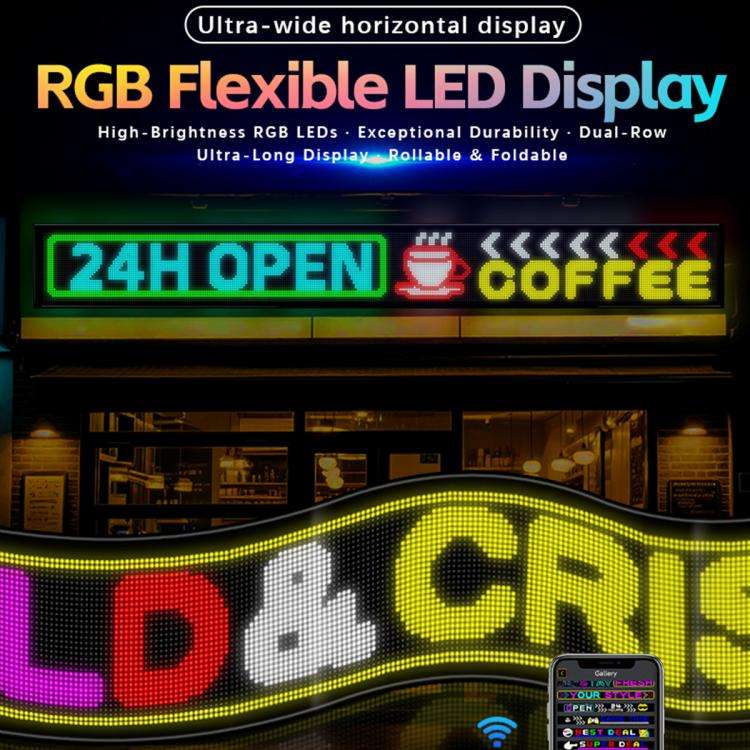 32x384 Pixels Dual Row Ultra-Thin LED Flexible Advertising Matrix Display Screen, Size: 287 x 29....