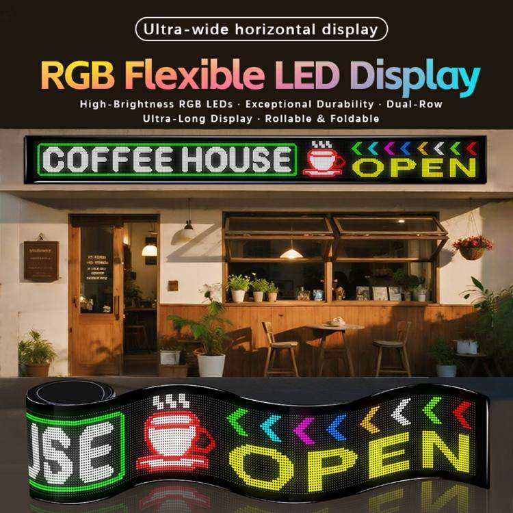 32x448 Pixels Dual Row Ultra-Thin LED Flexible Advertising Matrix Display Screen, Size: 334 x 29....