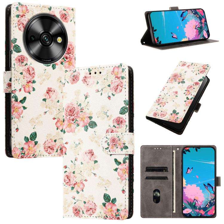 For Oukitel C59 Pro CH002 Colored Drawing Buckle Clasp Vegan Leather Phone Case(Roses)