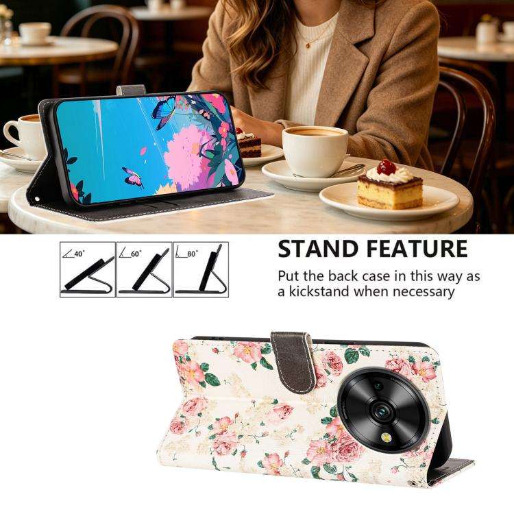 For Oukitel C59 Pro CH002 Colored Drawing Buckle Clasp Vegan Leather Phone Case(Roses)
