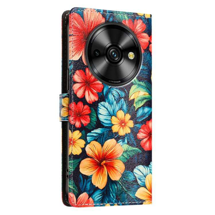 For Oukitel C59 Pro CH002 Colored Drawing Buckle Clasp Vegan Leather Phone Case(Hibiscus)