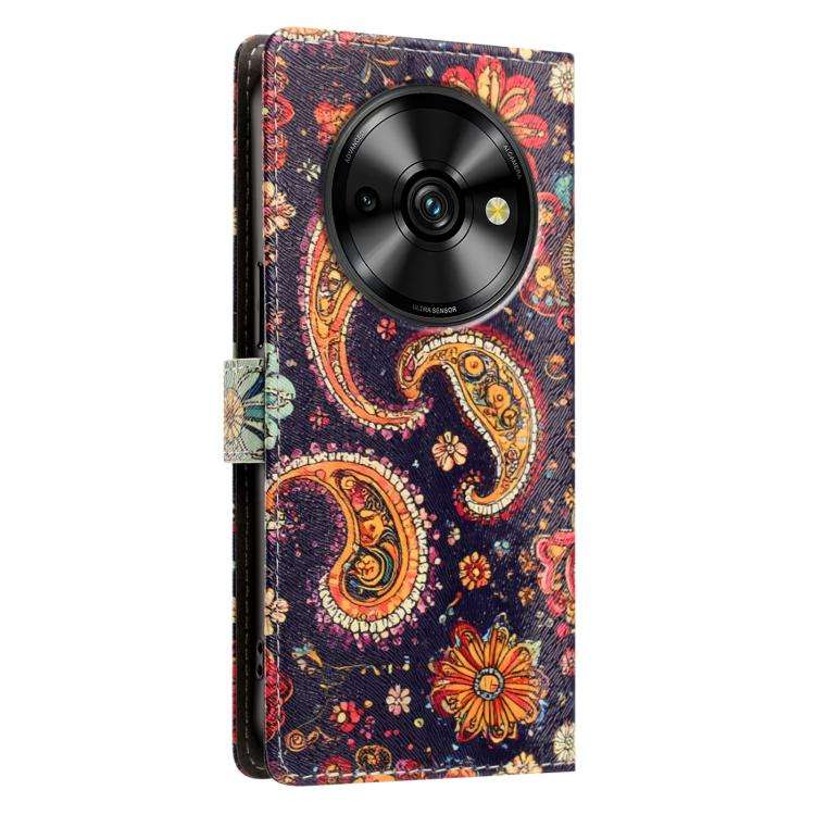 For Oukitel C59 Pro CH002 Colored Drawing Buckle Clasp Vegan Leather Phone Case(Paisley Pattern)
