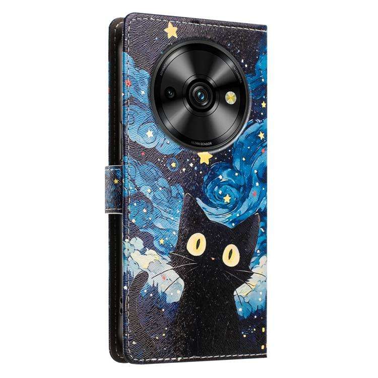 For Oukitel C59 Pro CH002 Colored Drawing Buckle Clasp Vegan Leather Phone Case(Star Cat)
