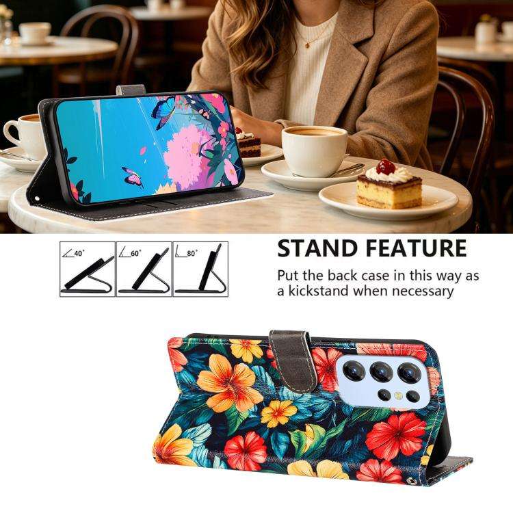 For Oukitel C1 / C1 Pro CH002 Colored Drawing Buckle Clasp Vegan Leather Phone Case(Hibiscus)