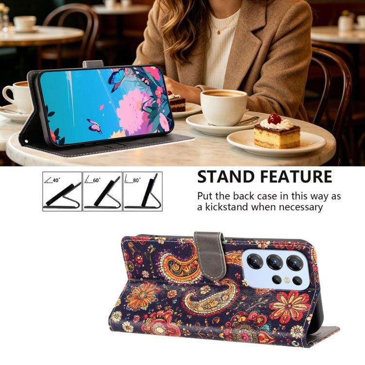 For Oukitel C1 / C1 Pro CH002 Colored Drawing Buckle Clasp Vegan Leather Phone Case(Paisley Pattern)