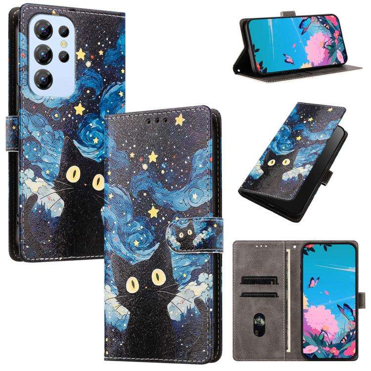 For Oukitel C1 / C1 Pro CH002 Colored Drawing Buckle Clasp Vegan Leather Phone Case(Star Cat)
