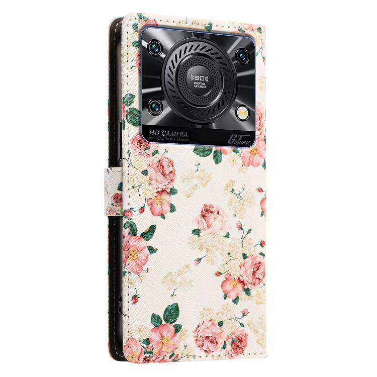 For Oukitel C60 / C60 Pro CH002 Colored Drawing Buckle Clasp Vegan Leather Phone Case(Roses)