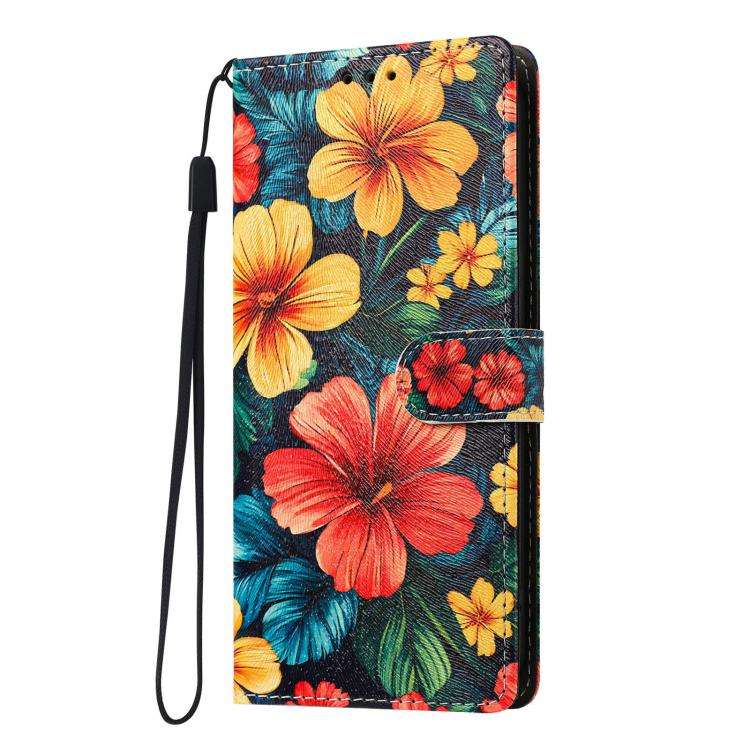 For Oukitel C60 / C60 Pro CH002 Colored Drawing Buckle Clasp Vegan Leather Phone Case(Hibiscus)